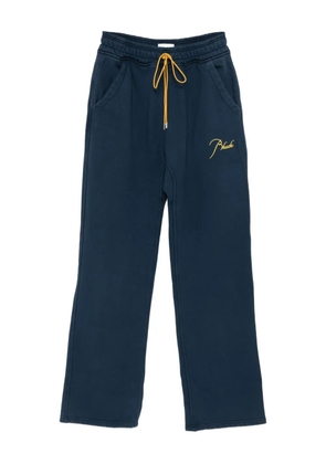 RHUDE embroidered-logo drawstring trousers - Blue