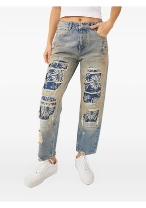 Free People floral-print distressed jeans - Blue