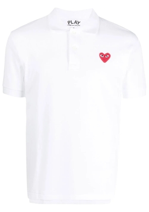 Comme Des Garçons Play heart-logo cotton polo shirt - White