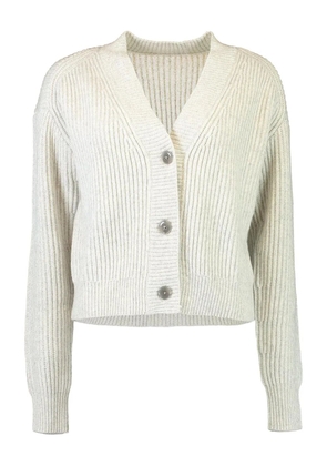 TWP V-neck ribbed cardigan - Grey