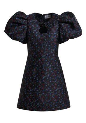 Essentiel Antwerp puff-sleeve floral-print mini dress - Black