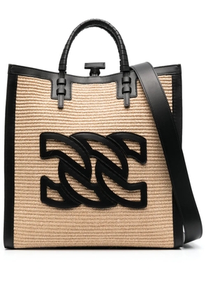 Casadei logo-detail leather tote bag - Neutrals