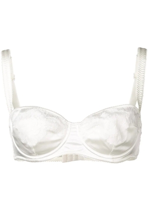 Dolce & Gabbana lace-detail satin balconette bra - White