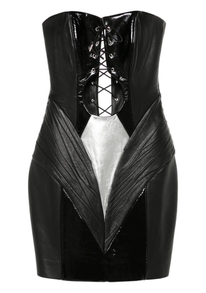 MITILIANE COUTURE leather lace-up mini dress - Black