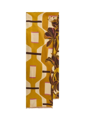 MALIPARMI geometric-pattern scarf - Brown