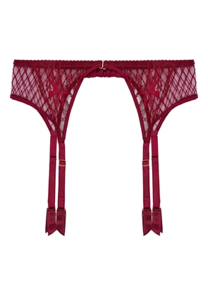 Fleur Of England lace-embellished suspender belt - Red