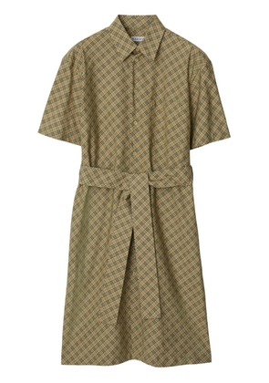 Burberry checked cotton shirtdress - Green