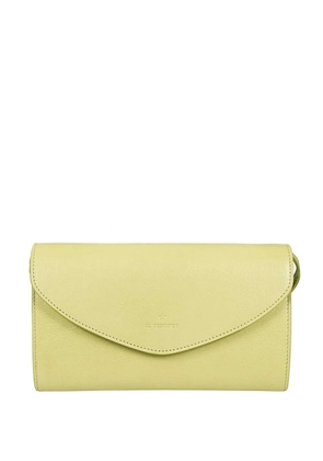 Il Bisonte small flap-fastening leather clutch bag - Green