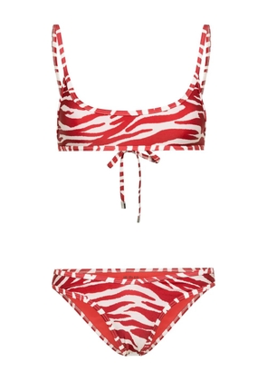 The Attico abstract-print bikini - Red