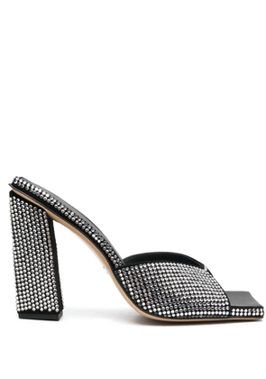 GIABORGHINI 115mm crystal-embellished block heels - Black