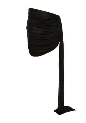 David Koma ruched asymmetric mini skirt - Black