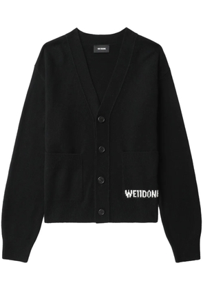 We11done logo-print V-neck jumper - Black