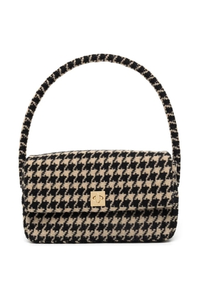 ANINE BING Nico houndstooth logo-clasp shoulder bag - Black