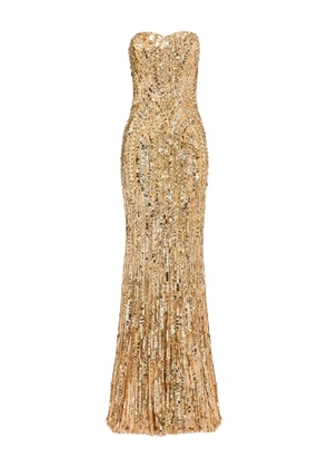 Jenny Packham sequin-embellished strapless euphoria dress - Gold