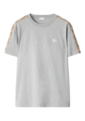Burberry Equestrian Knight check-trim T-shirt - Grey