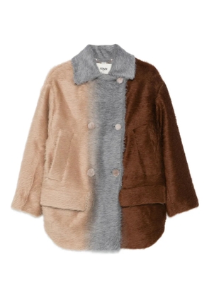 FENDI colour-block double-breasted jacket - Neutrals