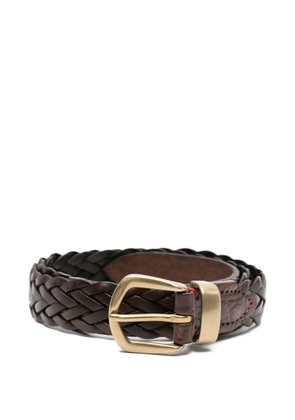 Eleventy braided leather belt - Brown