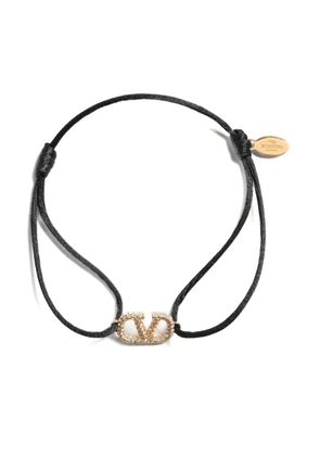 Valentino Garavani VLogo signature crystal-embellished bracelet - Gold