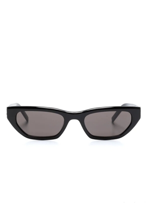 Saint Laurent Eyewear logo-plaque cat-eye sunglasses - Black