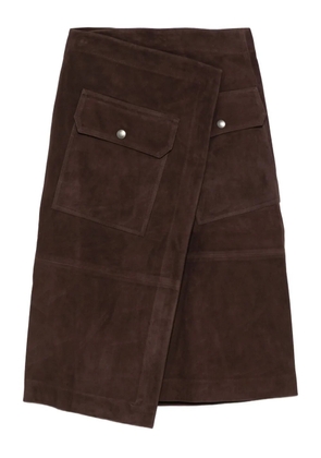 Co flap-pocket wrap skirt - Brown