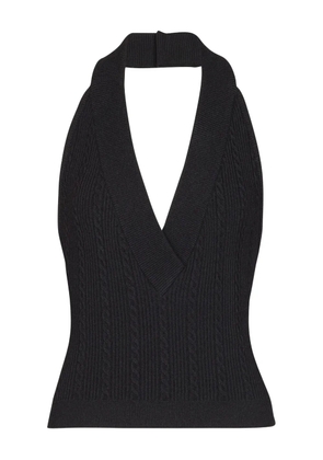 Balmain cable-knit halterneck top - Black