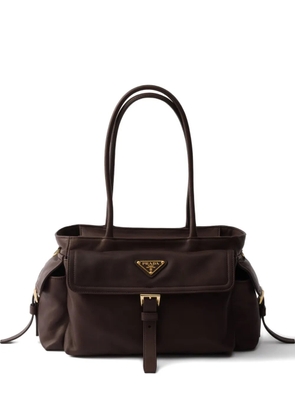 Prada medium Explore leather tote bag - Brown