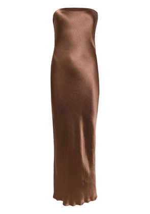 BEC + BRIDGE Moon Dance satin strapless dress - Brown