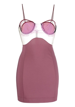 Nensi Dojaka sheer-panelling bustier minidress - Purple