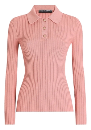 Dolce & Gabbana DNA ribbed polo top - Pink