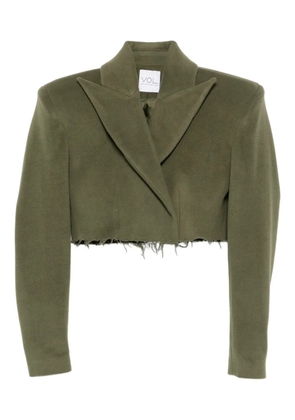 Vestiaire d'un Oiseau Libre frayed-hem wide-lapels jacket - Green