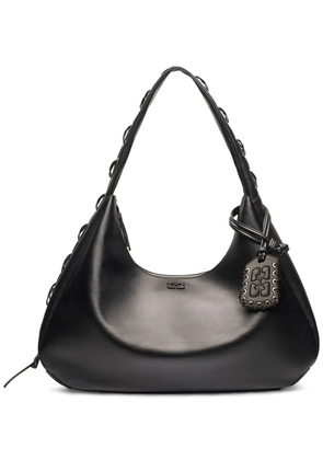 GANNI XXL leather shoulder bag - Black