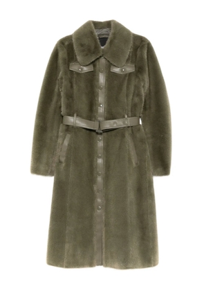 Patrizia Pepe belted faux-fur coat - Green