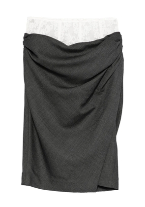 MARKGONG lace-trim skirt - Grey