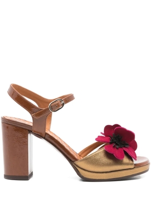Chie Mihara Parlota floral platform sandals - Gold