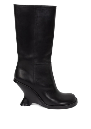 DRIES VAN NOTEN 90mm leather wedge boots - Black