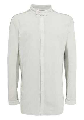 Boris Bidjan Saberi stand-up-collar long-sleeve cotton shirt - Green