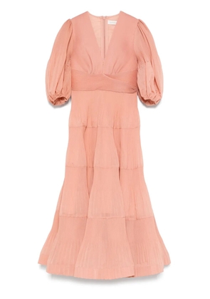 ZIMMERMANN pleated midi dress - Pink