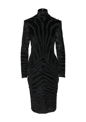 Balmain zebra-pattern midi dress - Black