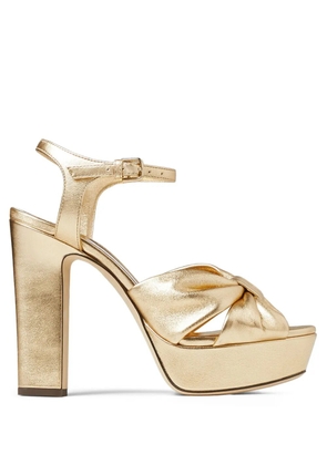 Jimmy Choo Heloise 120mm metallic-finish sandals - Gold