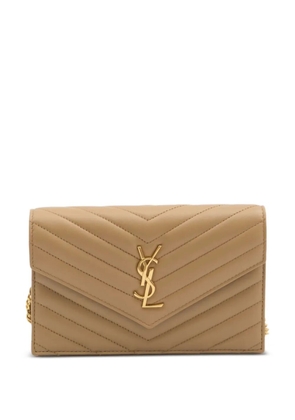 Saint Laurent mini Cassandre Envelope clutch bag - Neutrals