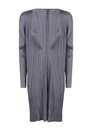 Pleats Please Issey Miyake pleated cardi-coat - Grey