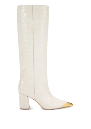 Kurt Geiger London crocodile embossed knee-high boots - Neutrals