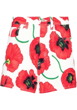 Kenzo poppy-print mini shorts - White