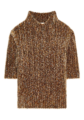 DRIES VAN NOTEN short-sleeved high-neck sweater - Yellow
