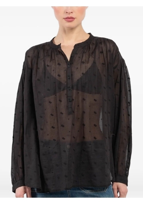 Nili Lotan embroidered balloon-sleeve blouse - Black