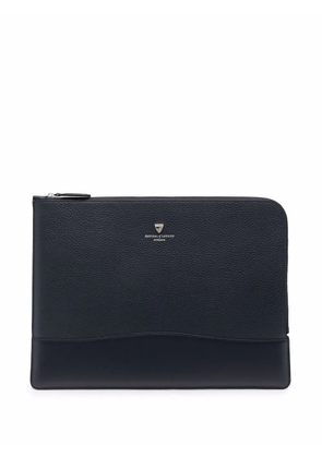 Aspinal Of London City leather laptop bag - Blue
