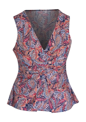 Veronica Beard paisley-print peplum top - Blue