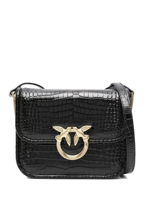 PINKO crocodile-embossed leather cross body bag - Black