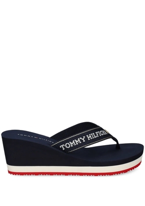 Tommy Hilfiger logo-detail wedge flip-flops - Blue