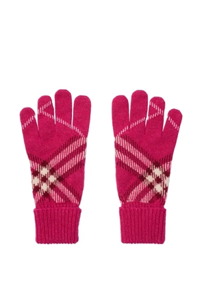 Burberry checked gloves - Pink